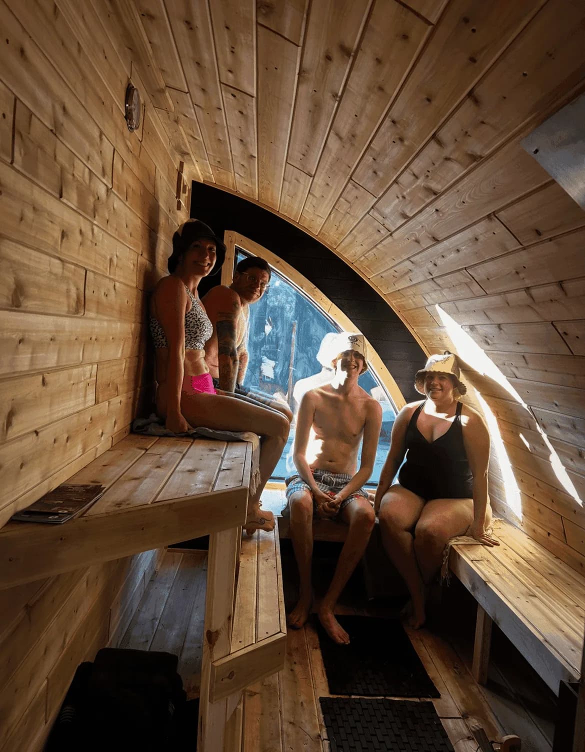 The Cedar Arch Finnish-style mobile sauna in Wisconsin's Northwoods